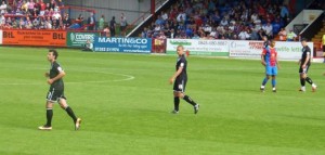 Bergqvist in action for Aldershot against Crystal Palace in a pre-season friendly (feat)