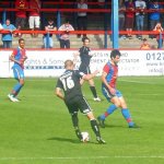 Bergqvist in action for Aldershot against Crystal Palace in a pre-season friendly (thumb)