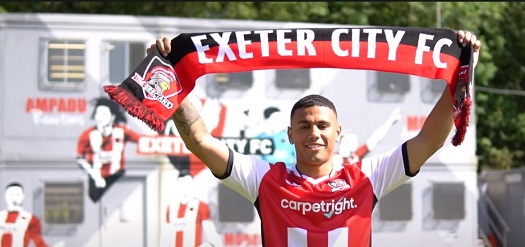 Josh Coley signs for Exeter City as the new No. 31